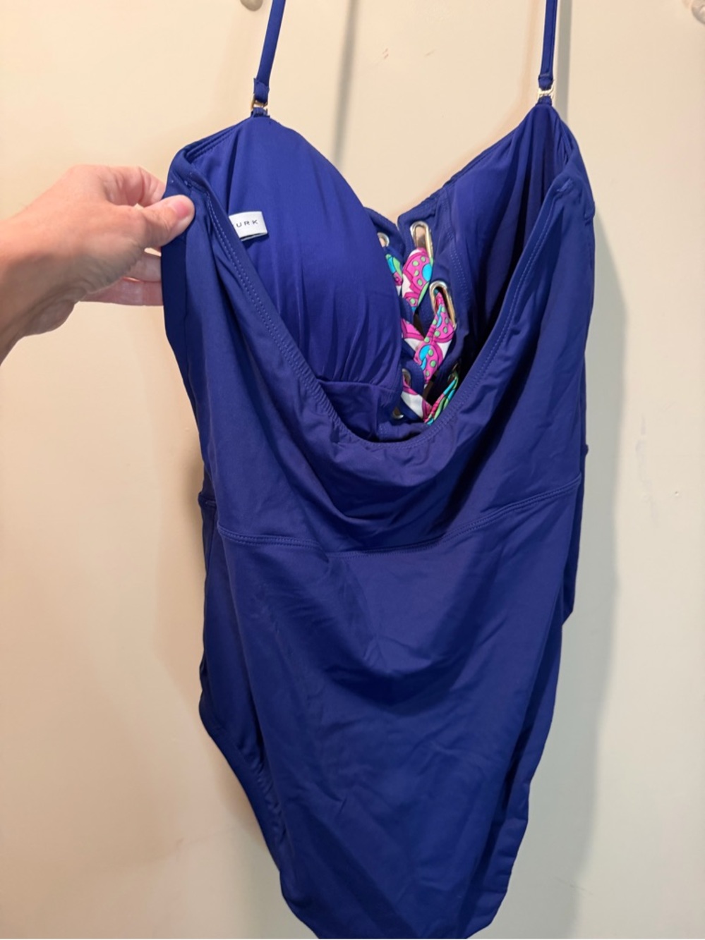Trina Turk Navy One Piece Swimsuit Womens 8 - Picture 4 of 4